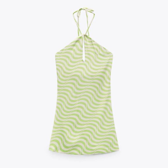 Zara Satin Effect Print Mini Dress - Picture 4 of 10